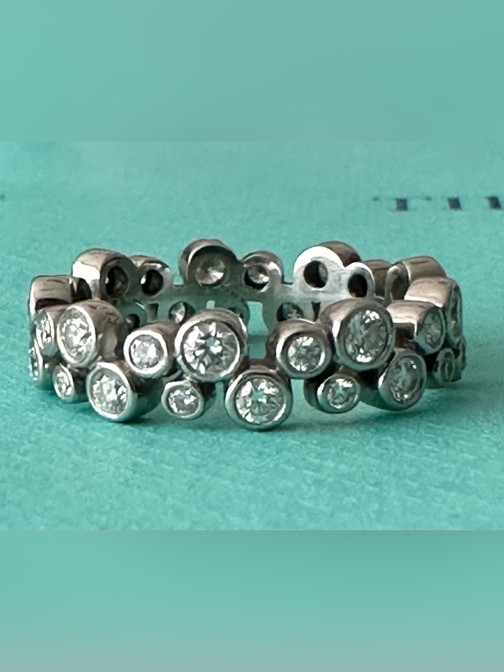 Tiffany & Co. Bubbles Platinum Diamond Eternity Ring 7-7.25